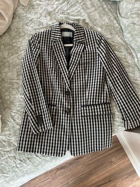 Gingham Black & White Tailored Blazer